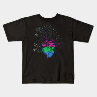 Polysexual Heart Tree of Life Kids T-Shirt